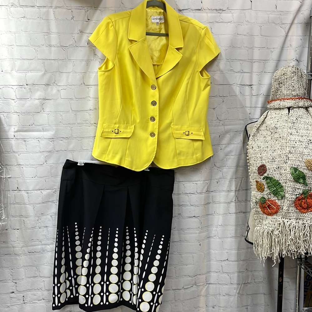 Studio I two piece top and pleated vintage skirt set size 16W
